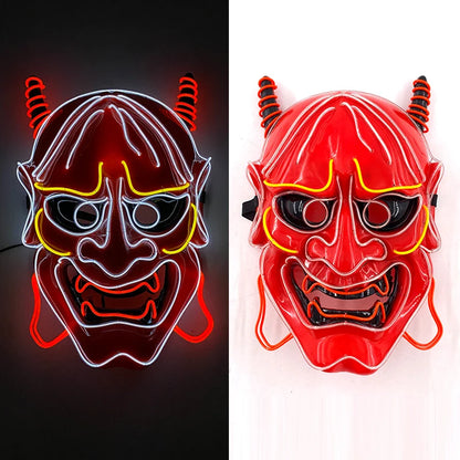 New Designed Glowing Halloween Party Mask Flashing LED Masks EL Neon Light Cosplay Mask Costume Props Glow Party Supplies