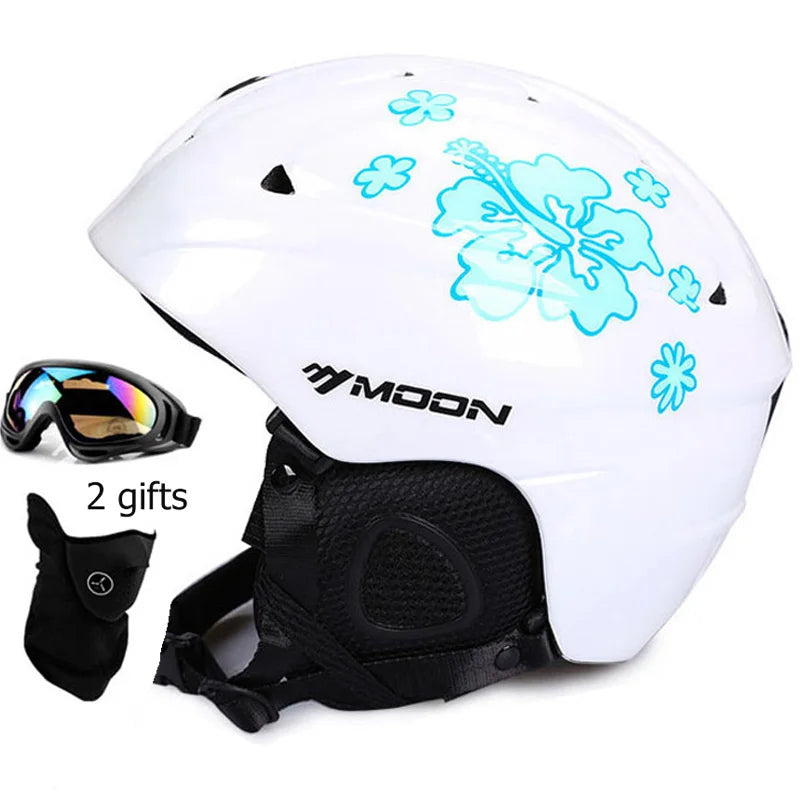 Moon CE Certification PC+EPS Adult Ski Helmet Men Women Skating Skateboard Helmet Snow Sports Snowboard Helmets With Goggles