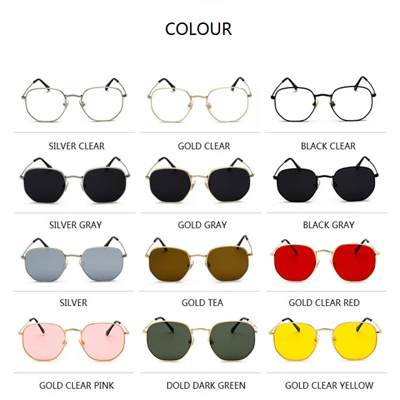 Fashion Hexagon Sunglasses Women Men 2025 Square Metal Frame Designer Sun Glasses for Driving Sunglass UV400 Protection Outdoor