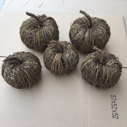 Pumpkin-Shaped Tufu Rattan Weaving Ornaments for Halloween Decoration Home Garden Mall Window Layout Christmas Decorations