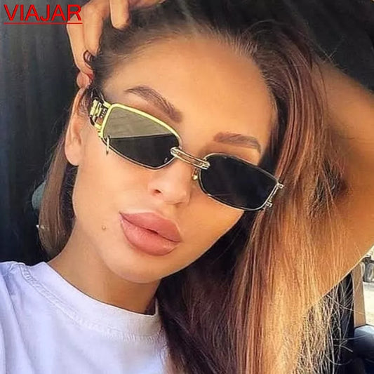 Popular Steampunk Sunglasses Women Men 2025 Fashion Small Rectangle Sun Glasses Shades Brand Designer Vintage Sunglass UV400