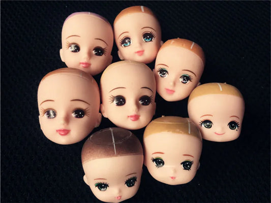 Original Licca Miki Maki Jenney Doll Bald Head Rooted Hair Cartton Anime Princess Heads DIY Plants Hair Head