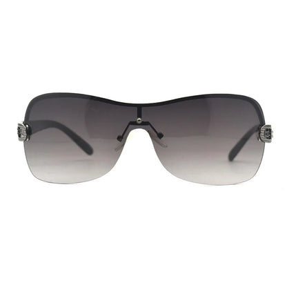 Fashion Trend 2021 Sunglasses Women Brand Designer Oversized Rimless Sunglass Metal Chain Legs Shades for Womens Zonnebril Dames