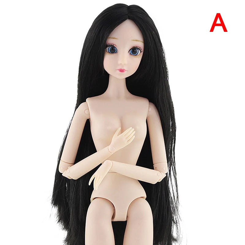 Doll 18 Movable Joints 30 Cm 3D Eyes Plastic Doll Girl DIY Toy Multi-Color Nude Body Fashion Gift