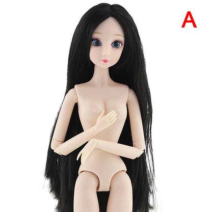 Doll 18 Movable Joints 30 Cm 3D Eyes Plastic Doll Girl DIY Toy Multi-Color Nude Body Fashion Gift