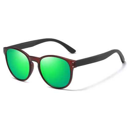 GM Polarized Sunglasses Men Women S5091 Brand  Wooden Sunglasses Women Round Frame Classic Sunglasses Oculos De Sol  UV400