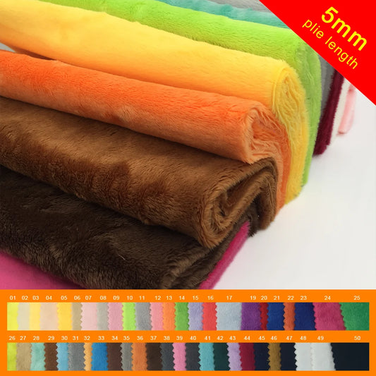150x50cm Large Size 5mm Hand-Made Doll Head Hair Plush Fabric 103 Colors Optional Soft Plush Fabric