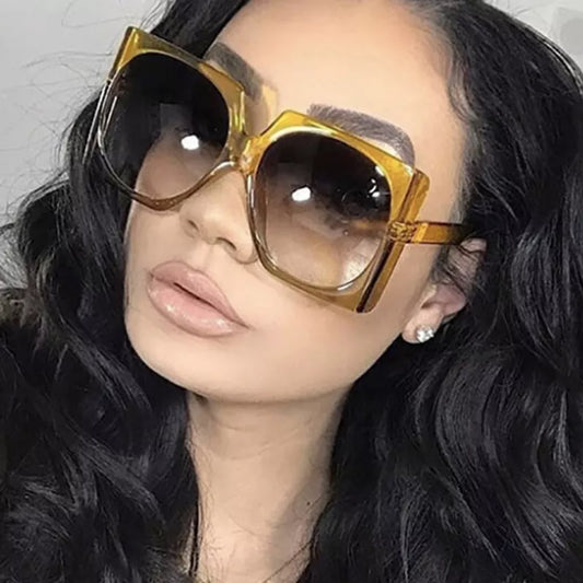 Retro Square Brand Designer Sunglasses Women Fashion Eye Glasses Oversized Luxury Glasses Eyewear Oversized Sunglasses Woman