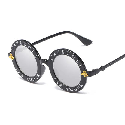 2020 New Fashion Round Frame Sunglasses Woman Vintage Sun Glasses Female Bee Design Brand Designer UV400