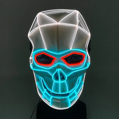New Designed Glowing Halloween Party Mask Flashing LED Masks EL Neon Light Cosplay Mask Costume Props Glow Party Supplies
