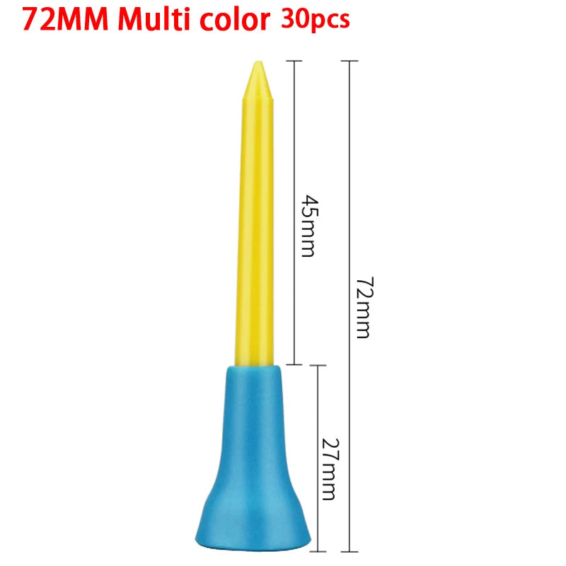30/100 Pcs Plastic Golf Tees Multi Color 8.3CM 72mm 54mm Durable Rubber Cushion Top Golf Tee Golf Accessories for Golf Sprot New