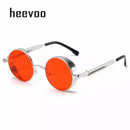 Metal Steampunk Sunglasses Men Women Fashion Round Glasses Brand Designer Vintage Sun Glasses High Quality Oculos De Sol 2021