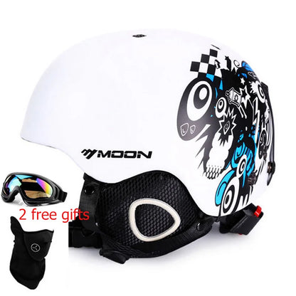 Moon CE Certification PC+EPS Adult Ski Helmet Men Women Skating Skateboard Helmet Snow Sports Snowboard Helmets With Goggles