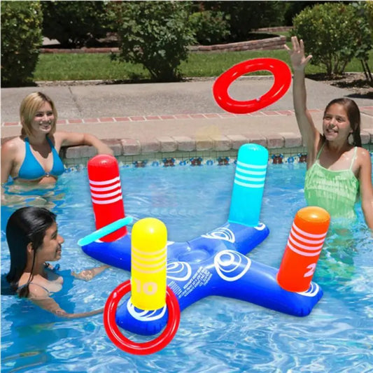 Children and Adults Inflatable Cross Ring Toss Game Swimming Pool Fun Toys Summer Water Beach Party Props Plaything Air Mattress