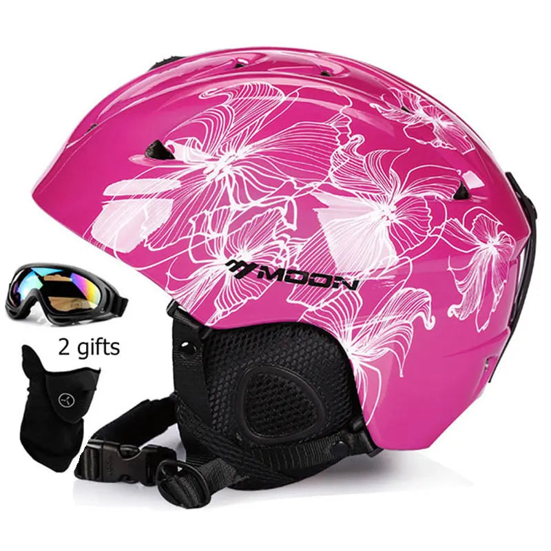 Moon CE Certification PC+EPS Adult Ski Helmet Men Women Skating Skateboard Helmet Snow Sports Snowboard Helmets With Goggles