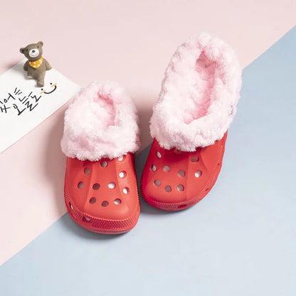 Children Kids Girls Boys Mules Winter  Warm Garden Clogs Sneakers Slippers Baby Sandles Shoes for Girl Boy EUR24-35