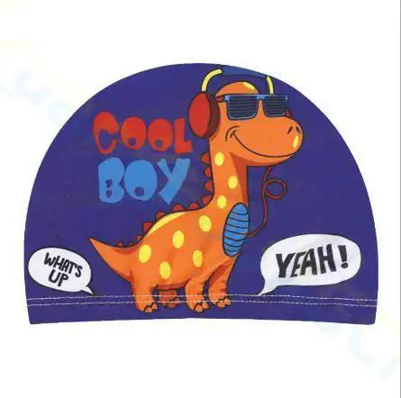 Cartoon Animal Children Swimming Cap Girls Boys Swimming Hat Elastic Kids Pool Swimming Cap 1-10 Years Old