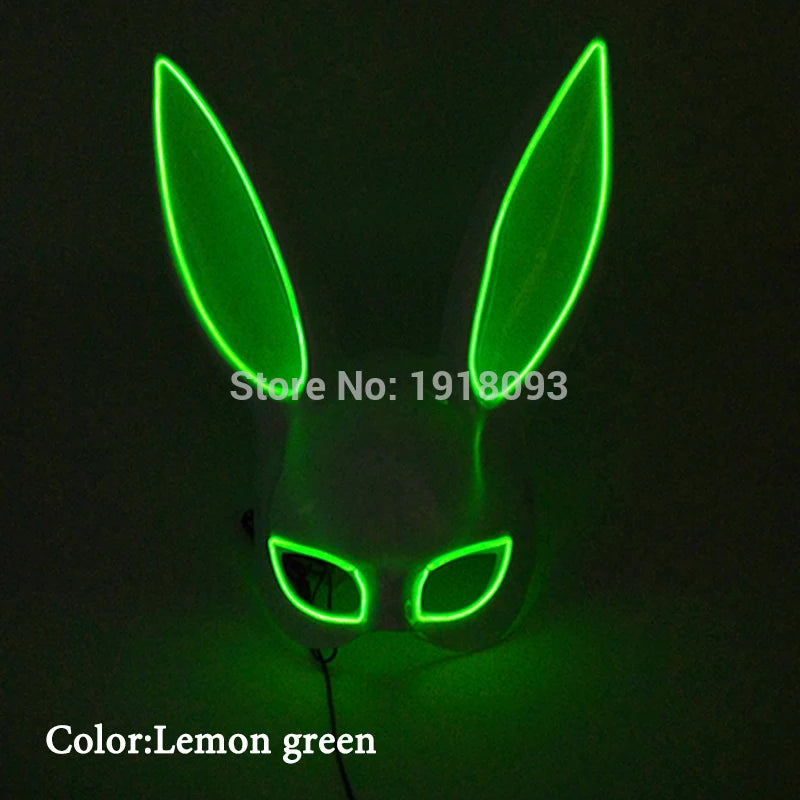 Hot Sales Carnival LED Mask Party Masque Masquerade Masks Horror Neon EL Mask LED Light Up Mask Halloween Glow Party Supplies