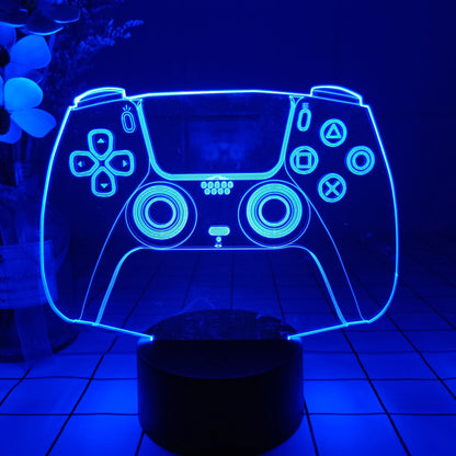 3D Night Lamp Gaming Room Desk Setup Lighting Decor Gamepad Icon LED Light Atmosphere Table Bedside Night Lamps Kids Gift