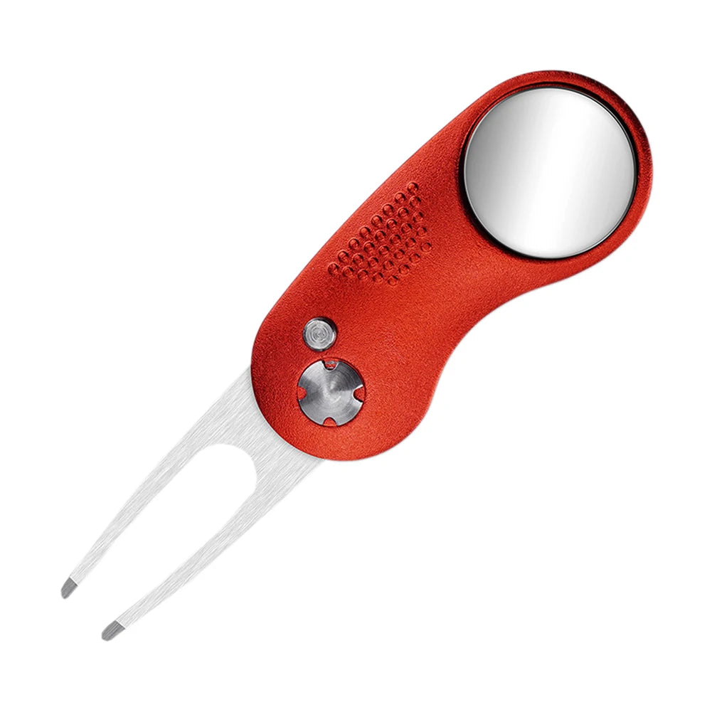 Mini Foldable Golf Divot Tool With Golf Ball Tool Marker Pitch Cleaner Golf Pitchfork Golf Accessories Putting Green Fork
