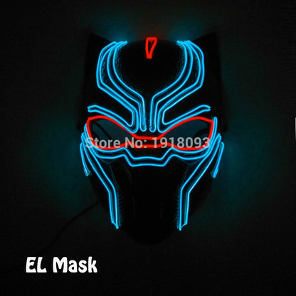 Hot Sales Carnival LED Mask Party Masque Masquerade Masks Horror Neon EL Mask LED Light Up Mask Halloween Glow Party Supplies