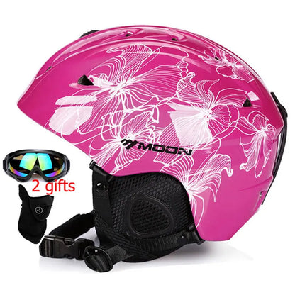 Moon CE Certification PC+EPS Adult Ski Helmet Men Women Skating Skateboard Helmet Snow Sports Snowboard Helmets With Goggles