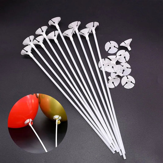 30cm Latex Balloon Stick White Balloons Holder Sticks With Cup Wedding Birthday Party Inflatable Balls Decoration Accessories