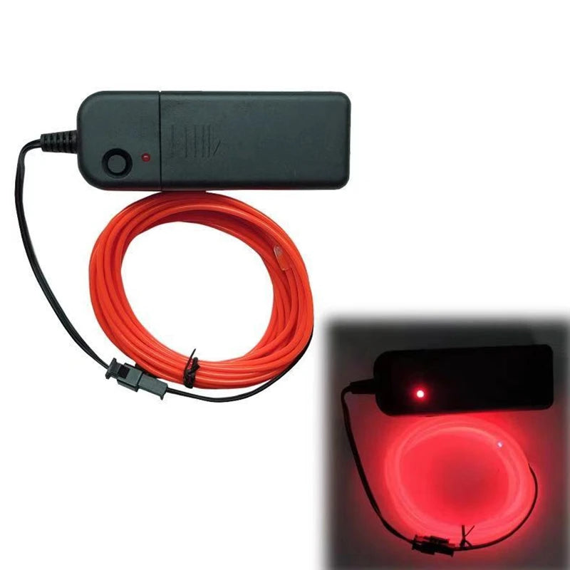 Glow EL Wire Cable LED Neon Christmas Dance Party DIY Costumes Clothing Luminous Car Light Decoration Clothes Flexible Light