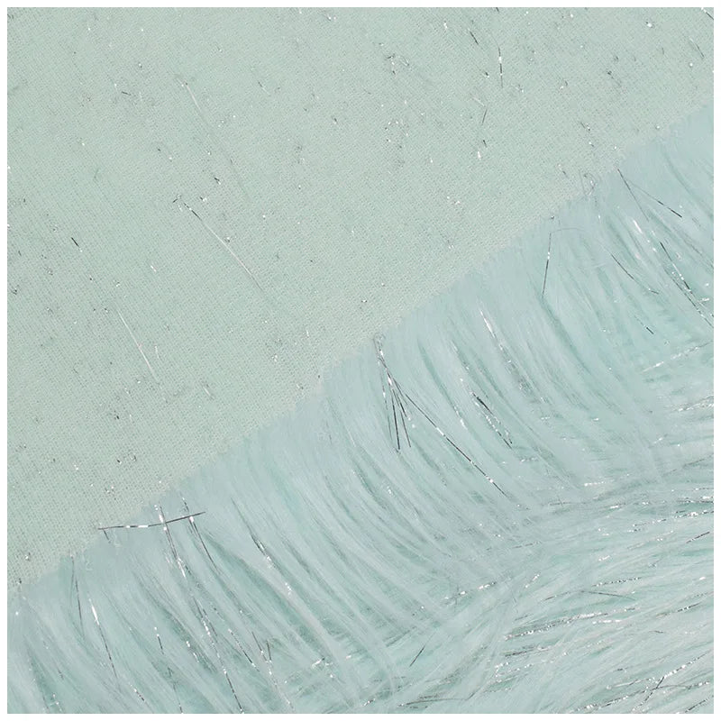 Sparkling Faux Fur Fabric, Mint Green, Long Pile Fabric, Immitation Fur for Winter Clothing, Photo Studio, Sofa, Coslplay