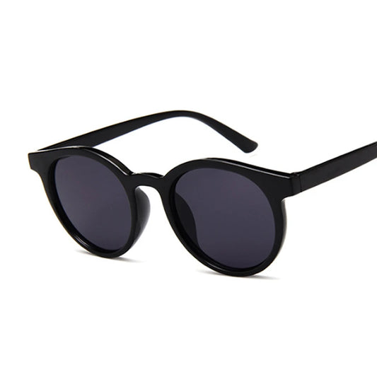 Vintage Black Cat Eye Sunglasses Woman Brand Designer Round Sunglasses Female Transparent Jelly Color Mirror Oculos De Sol
