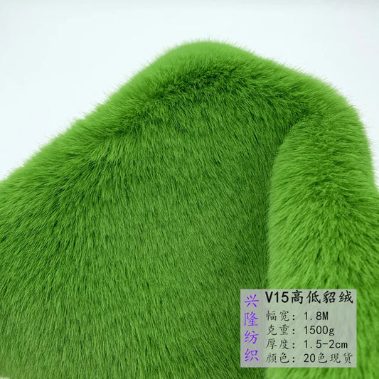 15mm Long Faux Fur 160cm Width Soft Fur Fabric High and Low Faux Mink Clothing Fabrics