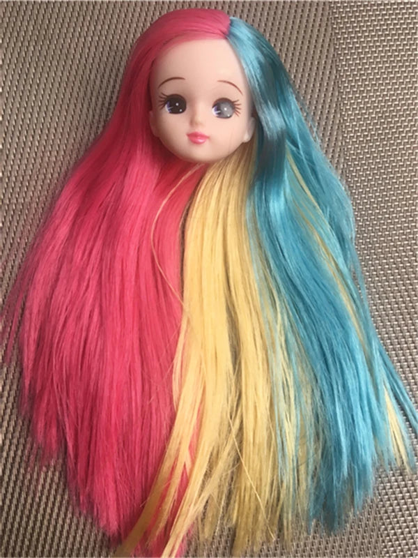 Original Licca Miki Maki Jenney Doll Bald Head Rooted Hair Cartton Anime Princess Heads DIY Plants Hair Head