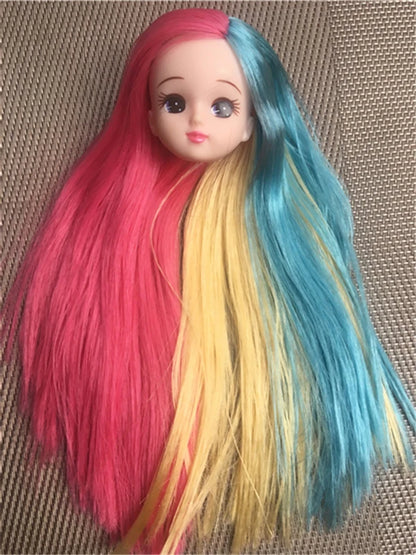 Original Licca Miki Maki Jenney Doll Bald Head Rooted Hair Cartton Anime Princess Heads DIY Plants Hair Head