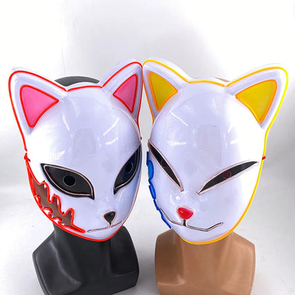 New Designed Glowing Halloween Party Mask Flashing LED Masks EL Neon Light Cosplay Mask Costume Props Glow Party Supplies
