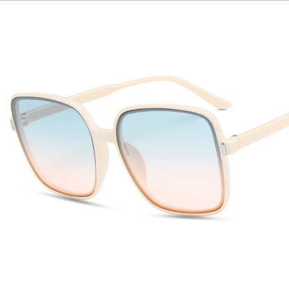 Fashion Designer Square Sunglasses Woman Retro Vintage Gradient Sun Glasses Female Clear Lens Black White Oculos De Sol