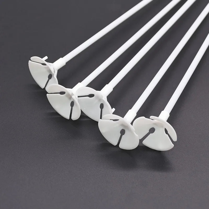 30cm Latex Balloon Stick White Balloons Holder Sticks With Cup Wedding Birthday Party Inflatable Balls Decoration Accessories
