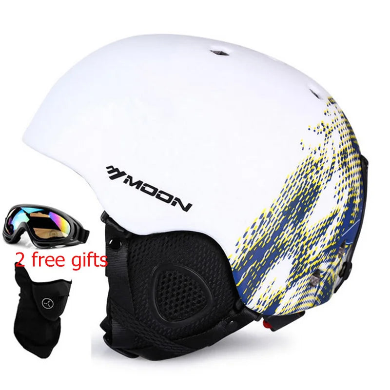 Moon CE Certification PC+EPS Adult Ski Helmet Men Women Skating Skateboard Helmet Snow Sports Snowboard Helmets With Goggles