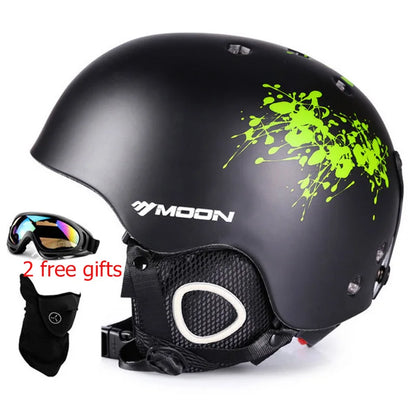 Moon CE Certification PC+EPS Adult Ski Helmet Men Women Skating Skateboard Helmet Snow Sports Snowboard Helmets With Goggles