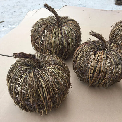 Pumpkin-Shaped Tufu Rattan Weaving Ornaments for Halloween Decoration Home Garden Mall Window Layout Christmas Decorations