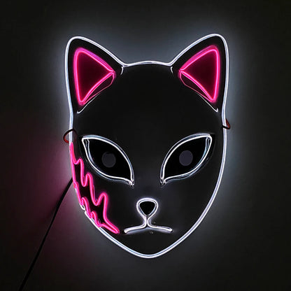 Hot Sales Carnival LED Mask Party Masque Masquerade Masks Horror Neon EL Mask LED Light Up Mask Halloween Glow Party Supplies