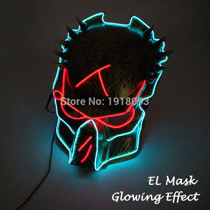 Hot Sales Carnival LED Mask Party Masque Masquerade Masks Horror Neon EL Mask LED Light Up Mask Halloween Glow Party Supplies