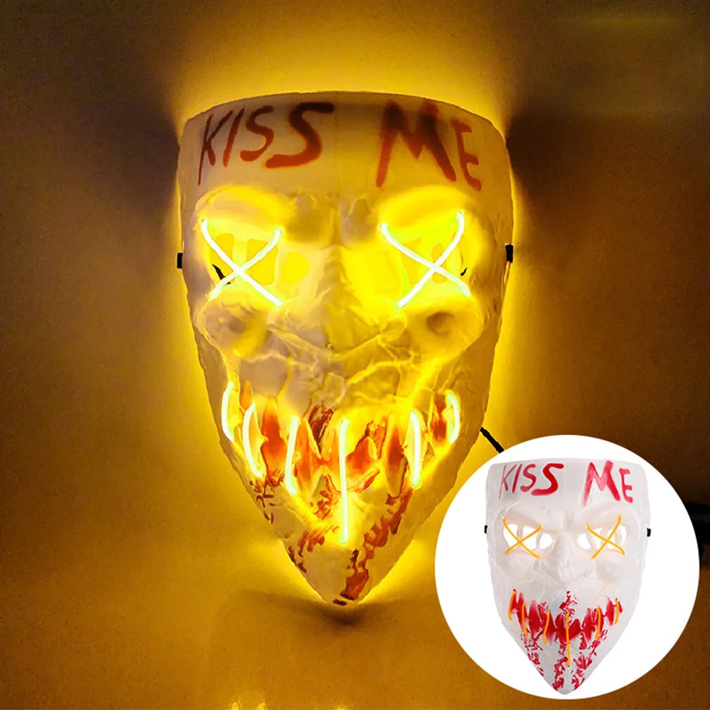 Luminous Mask Mask Dance Cold Light LED Mask Scary Mask for Festival Cosplay Halloween Costume Masquerade Parties,Carnival,Gift