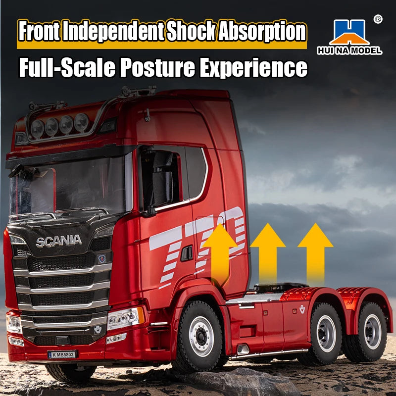 Huina Scania 770s 1:18 Scale RC Tractor Alloy Model Full Proportional Throttle 4WD 19 Channel Remote Control Car Toy for Kids