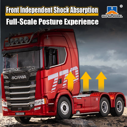 Huina Scania 770s 1:18 Scale RC Tractor Alloy Model Full Proportional Throttle 4WD 19 Channel Remote Control Car Toy for Kids