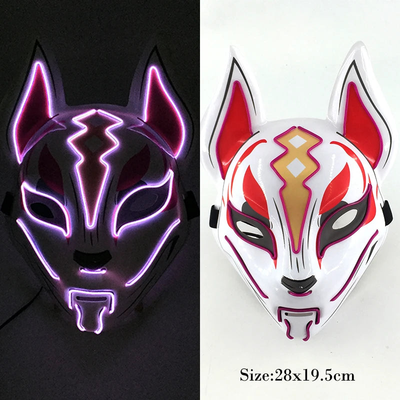 New Designed Glowing Halloween Party Mask Flashing LED Masks EL Neon Light Cosplay Mask Costume Props Glow Party Supplies