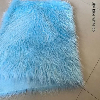 Long Hair Plush Fabric Faux Fur by the Meter for Upholstery Toys Props Decorative Cloth Diy Sewing Soft Comfortable Purple Brown
