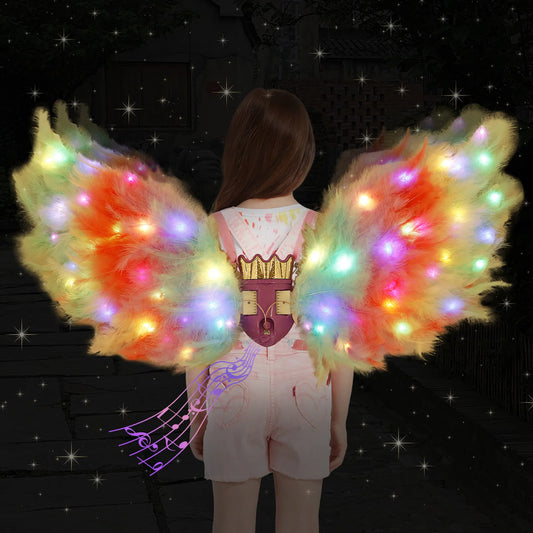 Fairy Wings LED Angel Wings Butterfly Wing Sparkling Sheer Wings Butterfly Fairy Halloween Costume Angel Wings for Women Kids