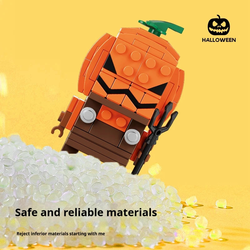 Halloween Monster Series Witch Death Pumpkin Head Mummy Fun Desktop Ornaments Assembly Building Blocks Set, Kids Halloween Gift