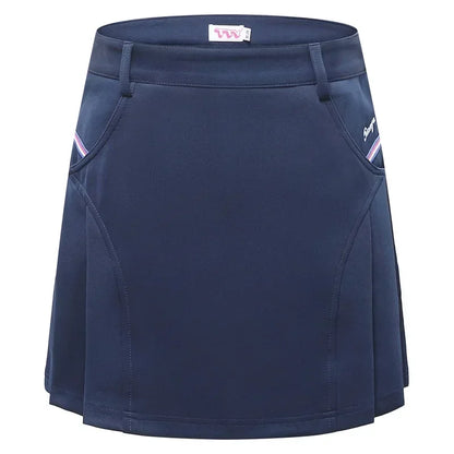 TTYGJ Women Pleated Golf Skirt High Waist Slim Tennis Skirt Breathable Outdoors Running Fitness Skorts  Built Safety Shorts