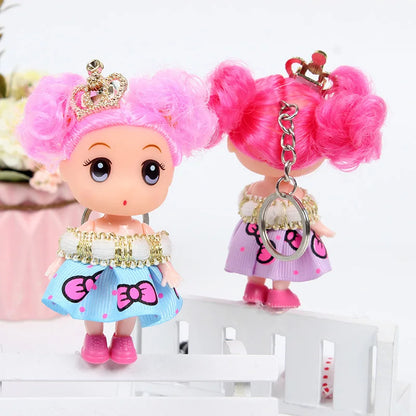 9CM Multi Styles Fashion Princess Doll Creative Enamel Doll Wedding Dress Girl Doll Key ChainToy Gift for Kids Children